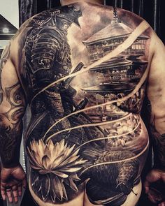 Không có mô tả ảnh. Samurai Tattoo Design, Art Geek, Full Sleeve Tattoo Design, Full Back Tattoos, Back Tattoos For Guys, Geniale Tattoos, Asian Tattoos, Japanese Sleeve Tattoos, Full Sleeve Tattoos