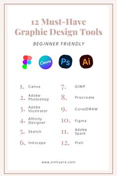 the 12 must have graphic design tools for beginners to use in their workbook