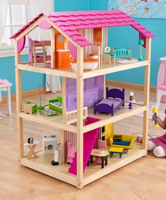 +The+So+Chic+Dollhouse+can+be+played+with+from+all+four+sides+and+features+three+levels,+ten+rooms+and+50+colourful+pieces+of+furniture.+Plenty+to+keep+your+little+lovely+entertained+all+day+long!<p+style='margin-bottom:0px;'> <li+style='margin-bottom:0px;'>Includes+50+pieces+of+furniture,+ten+rooms+and+three+levels<li+style='margin-bottom:0px;'>87cm+W+x+117cm+H+x+69cm+D<li+style='margin-bottom:0px;'>Medium-density+fibreboard/+wood+/+fabric+/+plastic<li+style='margin-bottom:0px;'>Packaged+with+d Joululahjat Diy, Barbie Doll House, Barbie Furniture, Kids Play, Doll Furniture, Diy Dollhouse