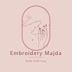 the logo for embroidery majda made with love, which features an image of a woman