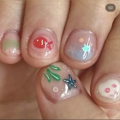 Cute Nails Ideas, Hippie Nails, Hello Nails, Pretty Gel Nails, Really Cute Nails, Soft Nails, Kawaii Nails, Funky Nails, Dream Nails