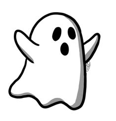 a ghost with black dots on it's face