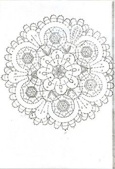 a black and white drawing of a circular object with many smaller circles in the center