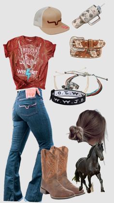 Country Belts For Women Outfit, Rustic Country Outfits, Cute Country Western Outfits, Western Outfits Women Summer Shorts, Western Ranch Outfits Women, Western Themed Outfit Woman, Simple Western School Outfits, Cowgirl Shirt Outfits, Farm Work Outfit Summer