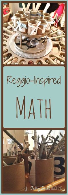 the words regio - inspired math are displayed in front of pots and spoons