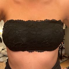 Black Lace Strapless Bralette/Bandeau W/ Cups - Never Worn Strapless Bralette, Lace Strapless, Bandeaus, Women's Intimates, Black Lace, Bralette, Lace, Women Shopping, Quick Saves