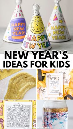 new year's party ideas for kids that are fun and easy to make with the kids