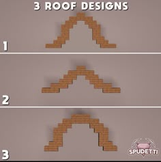 three different types of roof designs