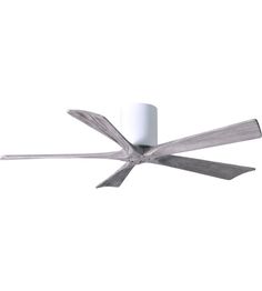 a white ceiling fan with four blades on it