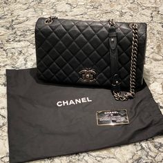 This Is A One Of A Kind 2018 Chanel Large Bag! It’s A Hybrid Between The Classic And The Boy Chanel. Very Roomy And Extra Clean. Chanel Boy, Large Bag, Limited Editions, Chanel Classic, Chanel, Shoulder Bag