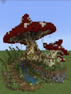 an image of a mushroom house in minecraft