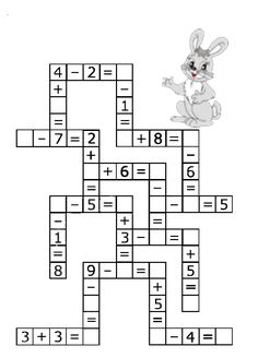 a crossword puzzle with an image of a rabbit on it and numbers in the middle