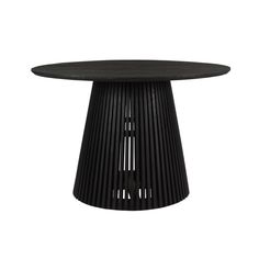 a black table with an oval top on a white background