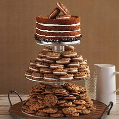 a cake and cookies stacked on top of each other with the caption back milk and married