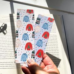 Sweater Weather Bookmark, Cute Bookish Bookmark, Double Sided Gifts for Her, Christmas Bookmark, Book Lover Gift - Etsy Canada Book Girlies, Christmas Bookmark, Cute Bookmark, Christmas Bookmarks, Gift Inspo, Cute Bookmarks, Background Blue, Birthday Gifts For Girlfriend, Toronto Canada