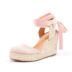 PRICES MAY VARY. Women's platform wedge sandals. Cut out design quite fits the spring summer time. Lace up tied, closed round toe, slingback style also makes it elegant and sexy, it gives your feet much room while walking. Platform wedge pattern has already been today's trend. Boho sandals with braided espadrille sole, soft suede upper, environmental material, ankle strappy design, sturdy heel, makes it soft and comfortable to wear. Heel measures approximately 3.2", the platform wedge heel provi Closed Toed Sandals, Womens Espadrilles Wedges, Sandals Platform, Boho Sandals, Summer Heels, Platform Wedge Heels, Wedge Espadrilles, Women's Espadrilles, Sandal Platform