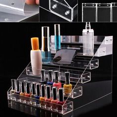 Great Shopping 6 Tier Acrylic Cosmetic Makeup Organizer Lipstick Display Ladder Ink Shelf, Furniture Ladder Display, Tiered Display Shelves, Acrylic Nail Polish, Makeup Display, Clear Acrylic Nails, Polish Display, Nail Polish Organizer, Acrylic Display Stands, Acrylic Storage