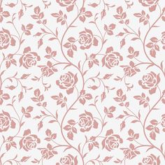 a pink rose pattern on a white background