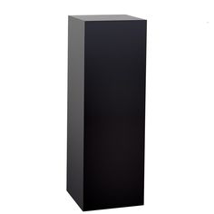 a tall black object is shown against a white background, it appears to be in the shape of a cube