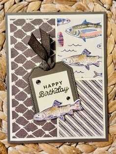 a birthday card with fish on it