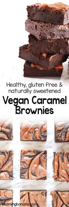 healthy, gluten free and naturally sweetened vegan caramel brownies