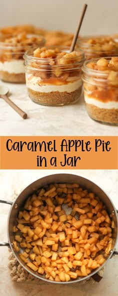 caramel apple pie in a jar is an easy dessert recipe for the holiday season