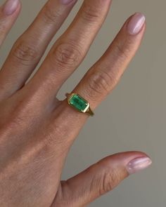 Gemstone Signet Ring / No. 14 – Maggi Simpkins Emerald Pinky Ring, Emerald Ring Designs Unique, Maggi Simpkins, Emerald Ring Designs, Emerald Signet Ring, Emerald Ring Design, Rings 2023, Jewellery Nails, Emerald Stone Rings