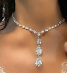 Delicate Diamond Necklace, Real Diamond Necklace, Neck Pieces Jewelry, Bridal Jewels, Expensive Jewelry Luxury, Tear Drops, Jewelry For Sale, Diamond Jewelry Necklace, Sparkly Things