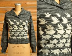 "1970s MC Escher Sky and Water Space Dye Knit Sweater Amazing 70s knit with MC Eschers 1938 'Sky & water' In good vintage condition. Shows natural light wear. 100% acrylic. Marked as size Medium. Measurements Shoulders: 17\" Chest: 33\" - 38\" stretched at max Length: 21.5\" Sleeve: 22\"" Sky And Water, Mc Escher, Natural Light, Pixel Art, Sweater Outfits, Knit Sweater, Gender Neutral, Knitted Sweaters, Personal Style