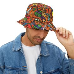 First, it protected fishermen from rain in the 1900s. Now, the personalized bucket hat is making its way to the very top of fashion picks for all ages. Choose the seam lines, add your zaniest designs and patterns on the bucket hat and make a modern wardrobe staple come to life.  .: Material: 100% polyester .: Available in 2 sizes .: Two stitching color options to pick from .: Sewn-in label .: Made in USA