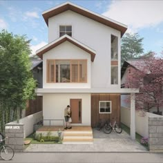 Rumah modern klasik dengan nuansa jepang Japan House Design Modern, Kami House, Korean House Exterior, Decor Organization Ideas, Split Home, Japanese House Exterior, Small Japanese House, Japan House Design