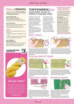 the instructions for knitting and crocheting