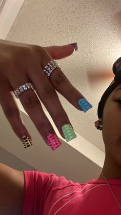 Hard Nails, Drip Nails, Colored Acrylic Nails, Girly Acrylic Nails, French Tip Acrylic Nails, Her Nails, Work Nails, Dope Nail Designs, Short Square Acrylic Nails