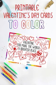 printable valentine's day cards to color with crayons and colored pencils