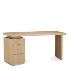 an office desk with two drawers on each side