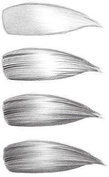 three different types of hair are shown in black and white, one is drawn with pencil