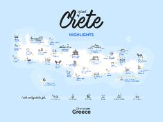 an illustrated map of the region of cretee