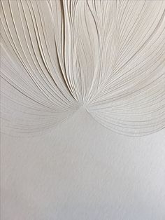 an abstract white paper background with lines and curves in the shape of a leaf ornament