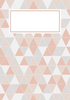 a pink and gray geometric pattern with a white rectangle in the middle on top