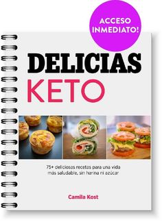 a book with the title delicias keto written in spanish and english on it