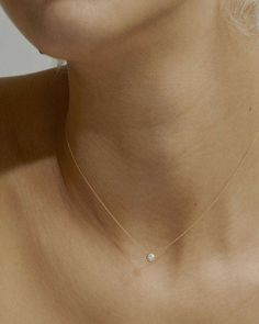 Diamond Necklace Choker, Solitaire Necklace Diamond, Tiny Diamond Necklace, Single Diamond Necklace, Floating Diamond Necklace, Prom Necklaces, Minimalist Necklace Gold, Tiny Necklace, Bezel Necklace