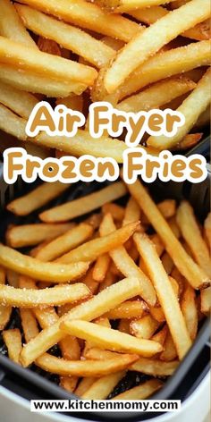 air fryer frozen fries with text overlay