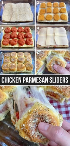 step by step instructions to make chicken parmesan sliders