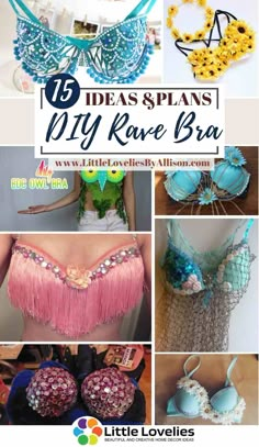 the top ten diy rave bras are made with beads and flowers, but they have