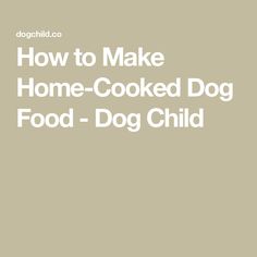 the words how to make home - cooked dog food - dog child written in white