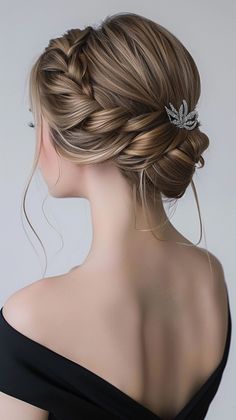 Light Brown Hair Updo, Fancy French Braid Hairstyles, Hoco Hair Inspo Updo, High Bridesmaid Updo, Wedding Hairstyles For Bride Short Hair, Wedding Braided Updo, Braid Hairstyles For Wedding Bridesmaid, Easy Prom Hairstyles Updo, Pearl Updo