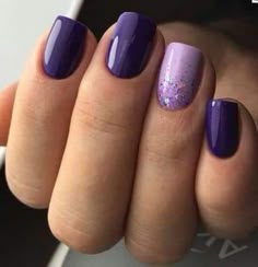 Dark Purple Nail Polish, Purple Gel Nails, Dark Purple Nails, Light Nail, Unghie Sfumate, Purple Nail Polish, Purple Nail Designs, Purple Nail