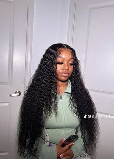 Colored Deep Wave Wig, Frontal Sew In, Wig Hairstyles Ideas Black Women, Cute Wig Hairstyles, Wig Styling Tutorial, Deep Wave Wig, 13x4 Lace Front Wig, Wig Ideas, Box Braids Hairstyles For Black Women