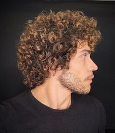 Curly Beard Styles, Boys Haircuts Curly Hair, Curly 3b, Curly Beard, Man Bun Hairstyles