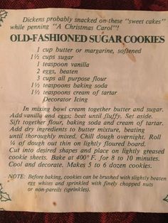 an old fashioned sugar cookie recipe